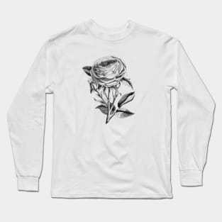 Rose Flower Illustration Long Sleeve T-Shirt